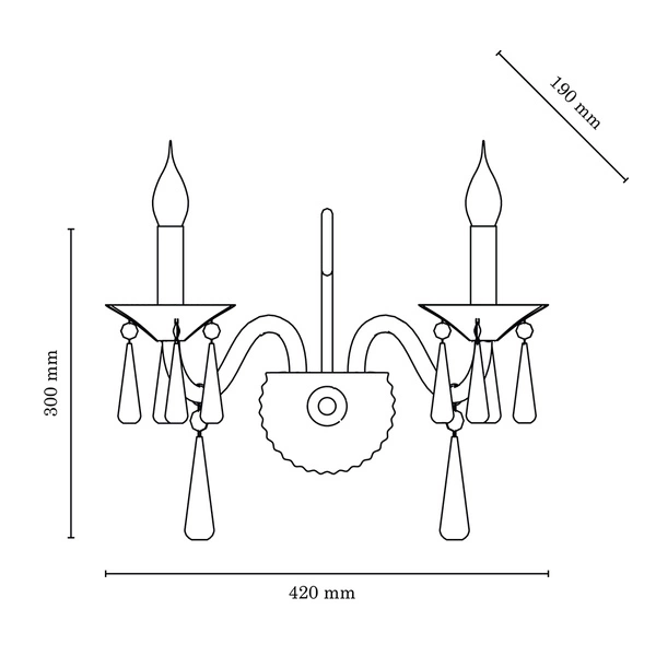 Rosano Wall lamp 2xE14 Max.40W White/Transparent/Chrome 5193202