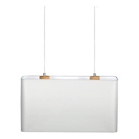Cadre Pendant Lamp 2xE27 Max.40W Oiled Oak/Transparent PVC Cable/Gray Fabric Shade 872020274