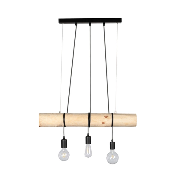 Trabo Short Pendant Lamp 3xE27 Max.60W Natural Pine/Black 68314304