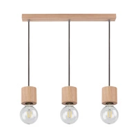 Trongo Round Pendant Lamp 3xE27 Max.60W Oiled Oak/Anthracite/Braided 7061374L