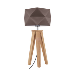 Finja Table Lamp 1xE27 Max.60W Oiled Oak/Anthracite Fabric Cable/Brown Fabric Shade