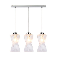 Twist Pendant Lamp 3xE27 Max.25W Metal Chrome/Transparent PVC Cable/Transparent Glass 13620328