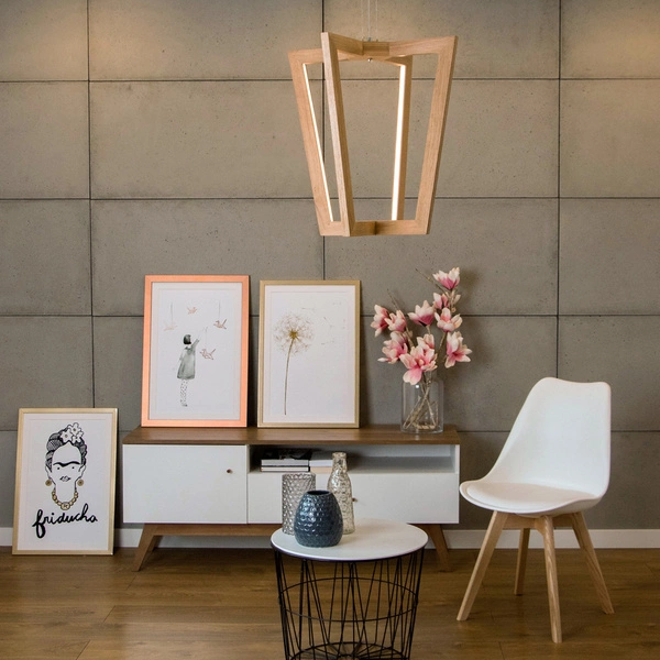 Leif Pendant Lamp ''In'' 4xLED 24V Integrated 2520lm 3000K 27W Oiled Oak/Transparent PVC Cable 1509174