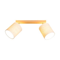 Boho Ceiling Lamp 2xE27 Max.25W Oiled Oak/Beige 56791274
