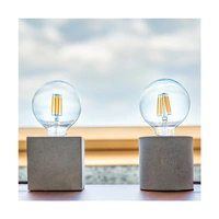 Mocna okrągła lampa stołowa 1xE27 Max.25W szary beton/czarny kabel PVC 6070936