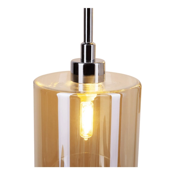 Eurybia Pendant Lamp Incl. 3xG9 Max.28W Chrome Metal/Champagne Glass/Transparent PVC Cable 1360328