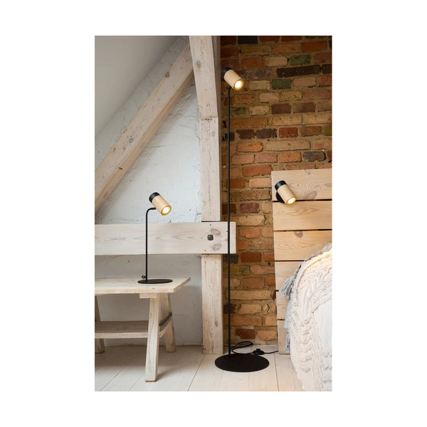 Annick Table Lamp Incl. 1xLED GU10 5W Oiled Oak/Black Metal/Black Fabric Cable 7419104