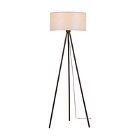 Mateo Floor Lamp 1xE27 Max.40W Black Metal/Black PVC Cable/Beige Wallpaper 87813104
