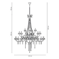 Lampa wisząca kryształowa czarna QUEEN 35pkt 9140354