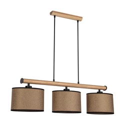 Mercedes Pendant Lamp 3xE27 Max.40W Oiled Oak/Black/Brown-Black-Gold