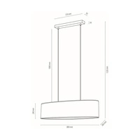 Espacio Pendant Lamp 2xE27 Max.40W Oiled Oak/Transparent PVC Cable/Multicolor Wallpaper 17480274