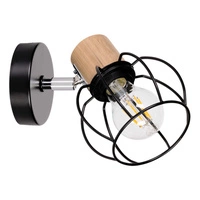 Phiphi Wall lamp 1xE27 Max.60W Black/Chrome/Oiled Oak 26114104