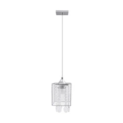 Lampa Wisząca Gracja 1xE27 Max.60W Chrom Metal/Przezroczysty Kabel PCV/Przezroczyste Szkło 8171128