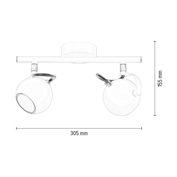 Lea Ceiling Lamp 2xGU10 Max.50W Chrome Metal/White Metal 5019202