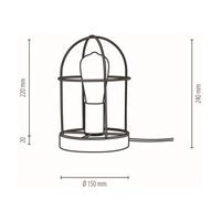 Netuno Table Lamp 1xE27 Max.25W Stained Pine Gray/Black Metal/Silver Metal 88759157