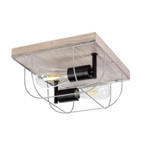 Netuno Wall/Ceiling Lamp 2xE27 Max.15W LED Stained Pine Gray/Black Metal/Silver Metal 92072257