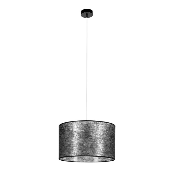 Nevoa Pendant Lamp 1xE27 Max.60W Black Metal/Transparent PVC Cable/Black Fabric Shade 154920104