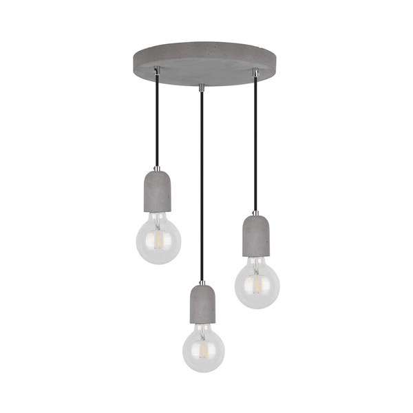 Lampa Wisząca Amory 3xE27 Max.60W Szary Beton/Czarny Kabel Tkaninowy 9779336R