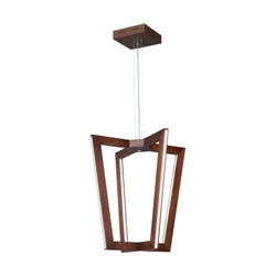 Leif Pendant Lamp ''In&Out'' 8xLED 24V Integrated 5320lm 3000K 57W Walnut Beech Wood/Transparent PVC Cable 1539176