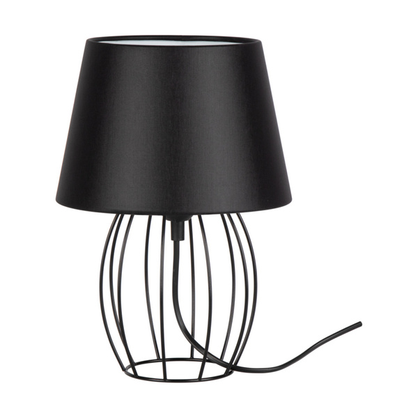 Merano Table Lamp 1xE27 Max.25W Black Metal/Black PVC Cable/Black Fabric Shade