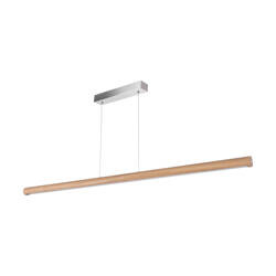 Conor Pendant Lamp 1xLED 24V Int. 45W Matt Nickel/Oiled Oak with Touch Dimmer/Rollizug (1600mm)