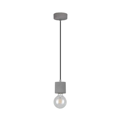 Mocna lampa wisząca 1xE27 Max.60W Szary beton/Czarny kabel z tkaniny 7061936