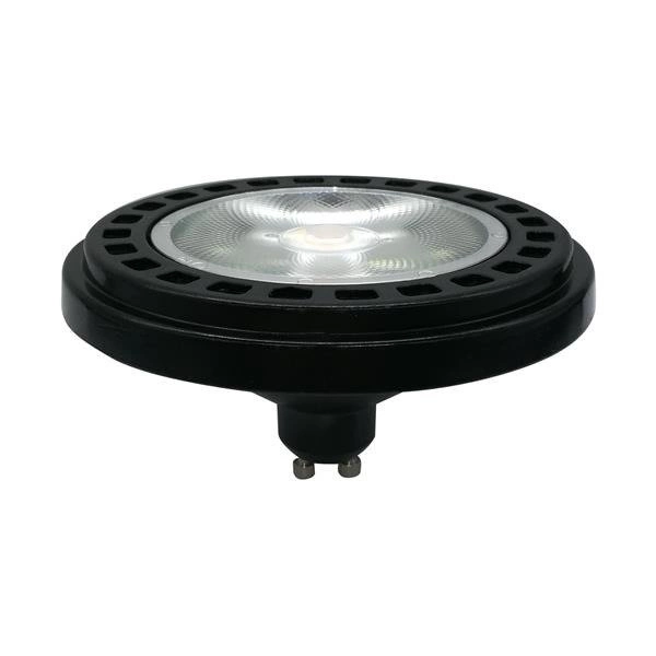 LED ES111 / GU10 15W ciepła 3000K 40° 1200lm | czarny