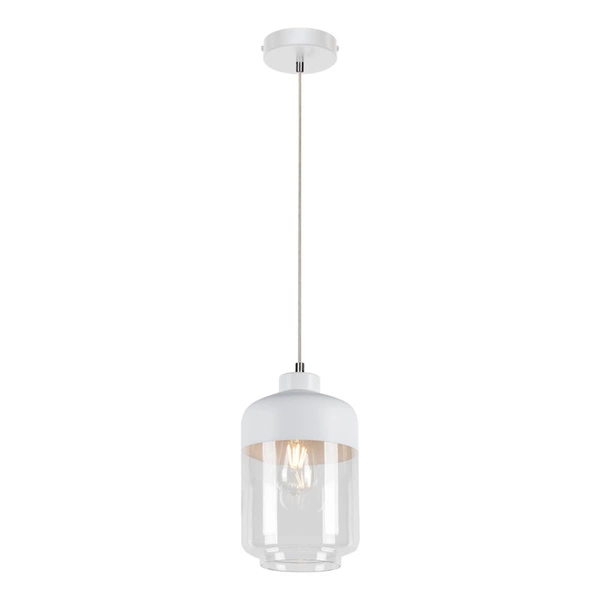 Amaretto Pendant Lamp 1xE27 Max.60W White Metal/Transparent PVC/White-Transparent Glass 15800102