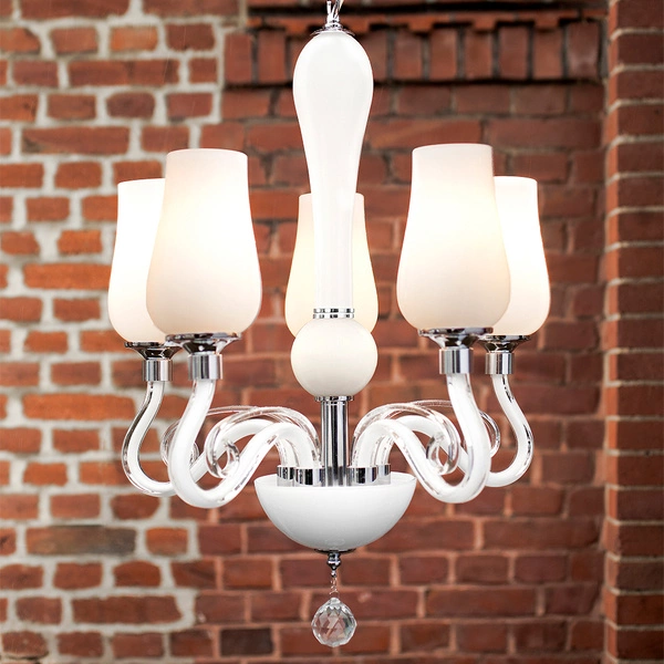 Lutecja Chandelier 5xE14 Max.40W White/Transparent/Chrome 9150502