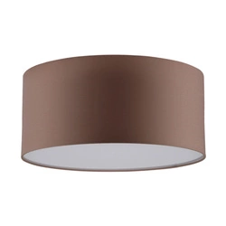 Josefina Ceiling Lamp 1xLED Integrated 1200lm 2700K 13W White Metal/Brown Fabric Shade 4792802
