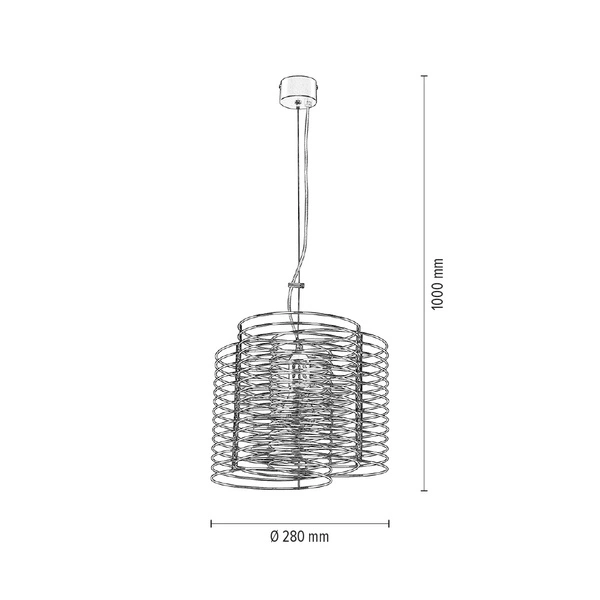 Ringo Pendant Lamp 1xE27 Max.60W Steel Metal/Black Metal 1030334