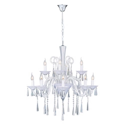 Rosano Chandelier 12xE14 Max.40W White/Transparent/Chrome 5193120