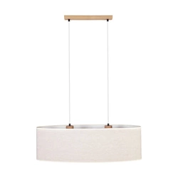 Boho Hanging Lamp 2xE27 Max.40W Oiled Oak/Transparent PVC/Beige 17910274