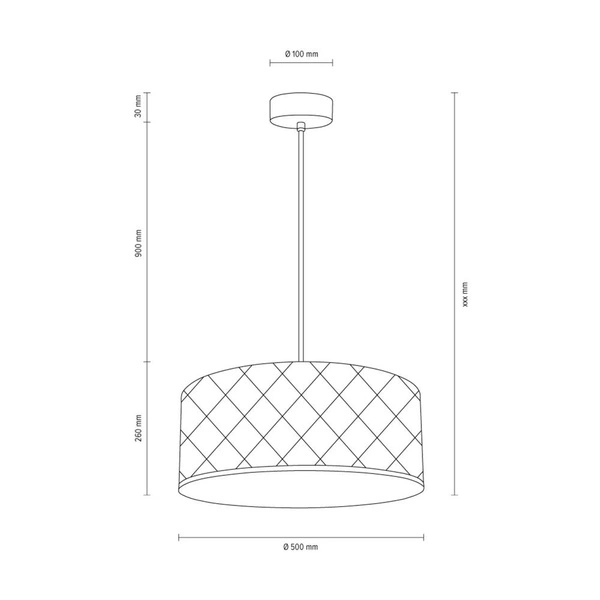 Lampa wisząca Maxima 1xE27 Max.60W Chromowany metal/Przezroczysty kabel PVC/Abażur z białej tkaniny 1761028