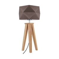 Finja Table Lamp 1xE27 Max.60W Oiled Oak/Anthracite Fabric Cable/Brown Fabric Shade 6833174