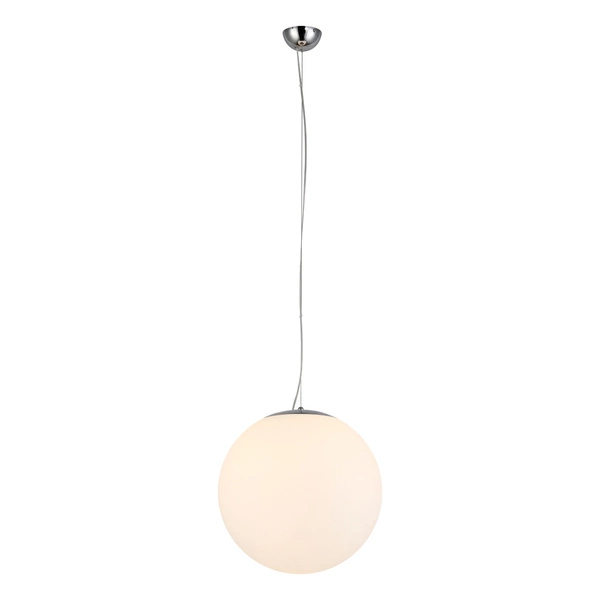 Emil Pendant Lamp 1xE27 Max.60W Chrome Metal/White Glass 1574128