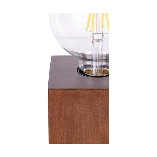 Trongo Square Table Lamp 1xE27 Max.25W Walnut Beech Wood/Black PVC Cable 7179176