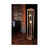 Kago Floor Lamp 2xE27 Max.60W Oiled Oak/Chrome Metal/Black Fabric Cable 51528274