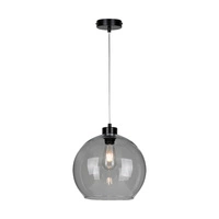 Laguna Pendant Lamp 1xE27 Max.60W Black Metal/Transparent PVC Cable/Smoked Glass 18620104