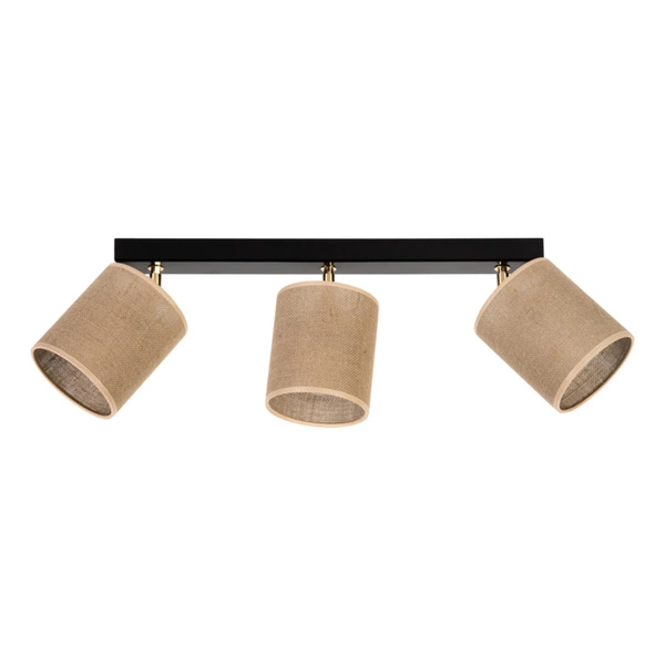 Jute Ceiling Lamp 3xE27 Max.25W Black/Beige 56793304