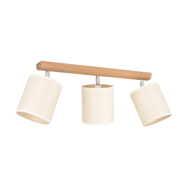 Benita Ceiling Lamp 3xE27 Max.25W Oiled Oak/Cream-Silver 2037400511527