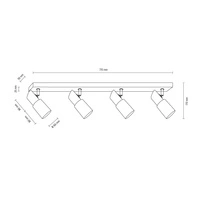 Birgit Lampa Sufitowa 4xE14 Max.40W Dąb Olejowany/Biały 2222474