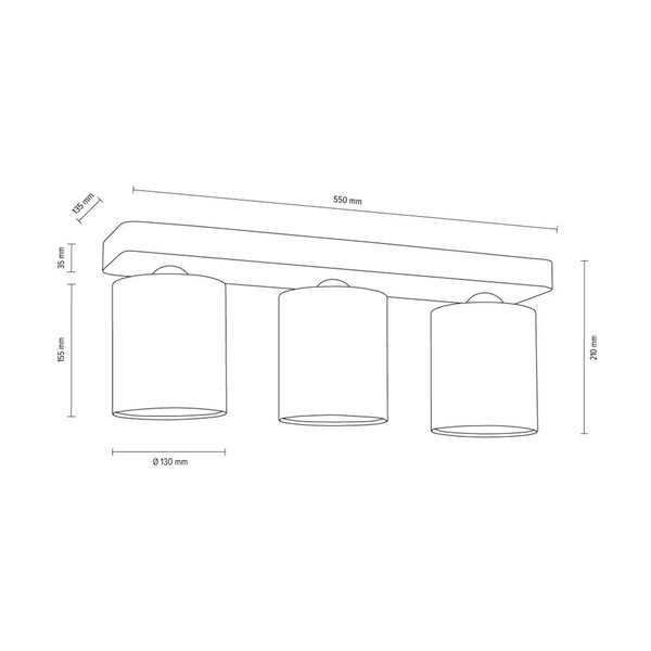 Gentle Ceiling Lamp 3xE27 Max.25W Gray Concrete/White Fabric Shade 2321336