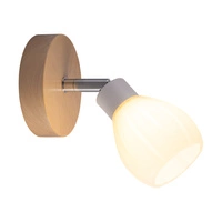 Talea Wall Lamp Incl. 1xG9 LED 300lm 2700K 3W Birch Wood/White Metal/White Glass 2016017920993