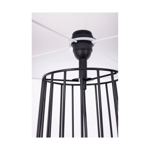 Swan Floor Lamp 1xE27 Max.60W Black Metal/Black PVC Cable/White Fabric Shade 79229104