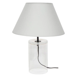 Dove Table Lamp 1xE27 Max.40W Transparent Glass/Black Fabric Cable/Gray Fabric Shade