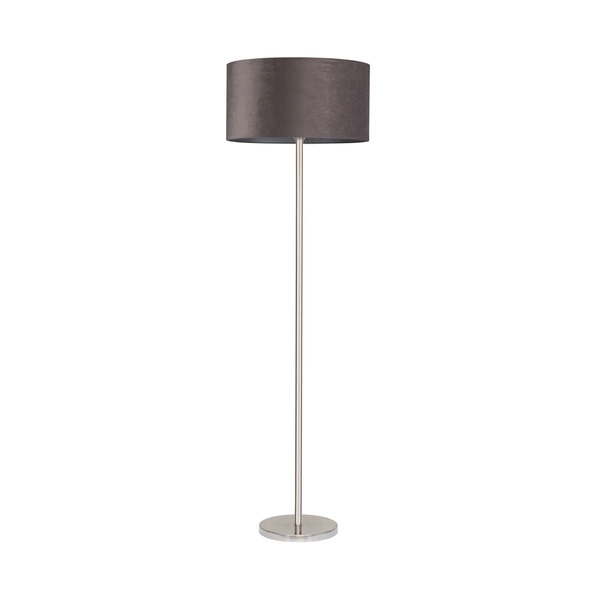 Scarlett Floor Lamp 1xE27 Max.60W Satin Metal/Transparent PVC Cable/Gray Velvet Shade 6742027