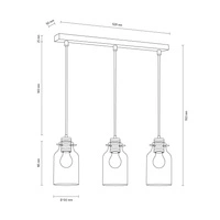 Alessandro Wood Pendant Lamp 3xE27 Max.60W Walnut/Transparent 1760376
