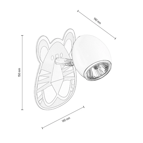 Lenny Wall Lamp 1xGU10 Max.50W White Metal/Chrome Metal/Multicolor Synthetic Material with Tiger Pattern 2108102