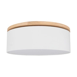 Josefina Ceiling Lamp Incl. 1xLED Integrated 1650lm 2700K 18W Stained Pine Brown/White Fabric Shade 4015111010746